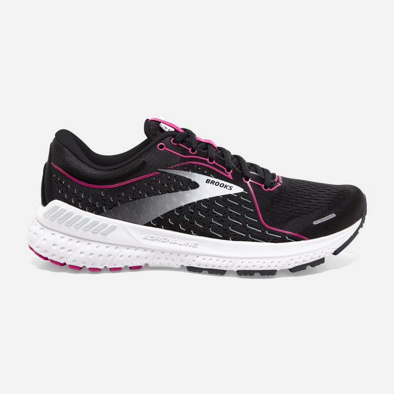 Brooks Women's Adrenaline Gts 21 Road Running Shoes Singapore - Black/Raspberry Sorbet/DeepPink/Ebon